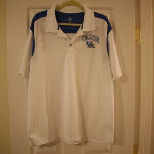 University of Kentucky Performance Golf Shirt, Size XLarge, White/Blue
